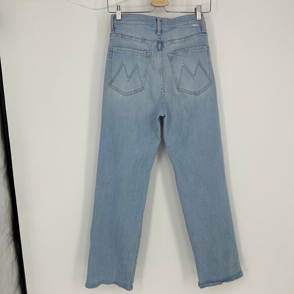MOTHER The Rambler Zip Flood Jeans in Cherie Cherie Size 26 Light Wash Wide Leg - Picture 6 of 16